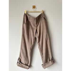 Y2K INC International Concepts Plaid Ankle Pants Brown Cuffed Trouser Capri 4